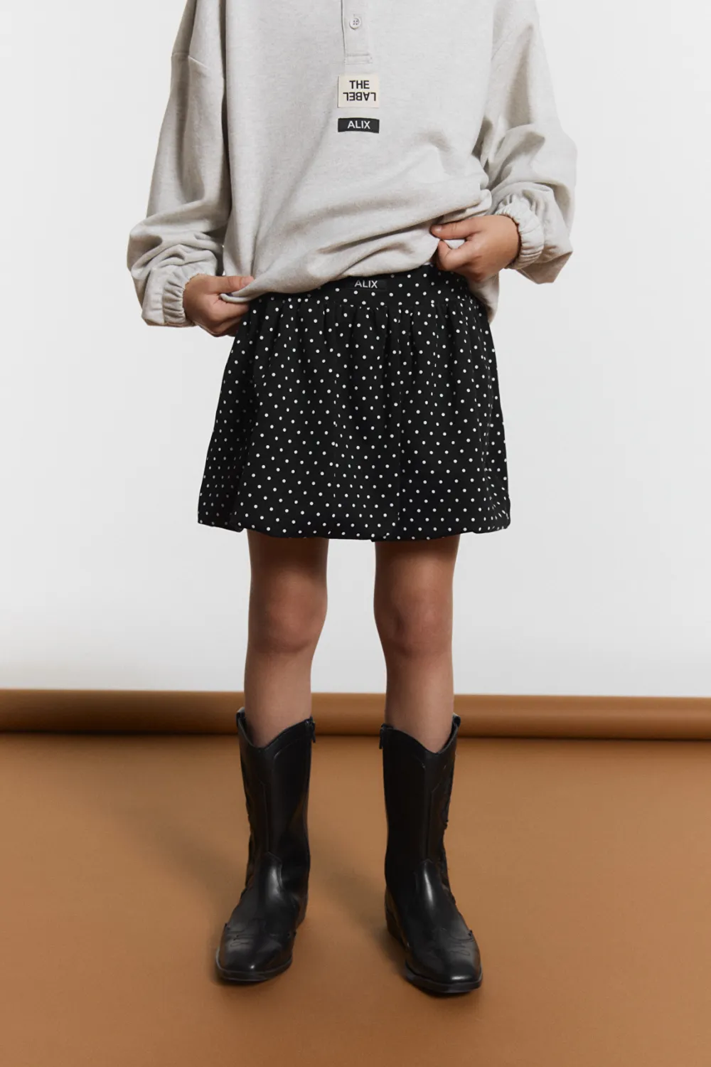 ALIX MINI - Dot Skirt - Black/White