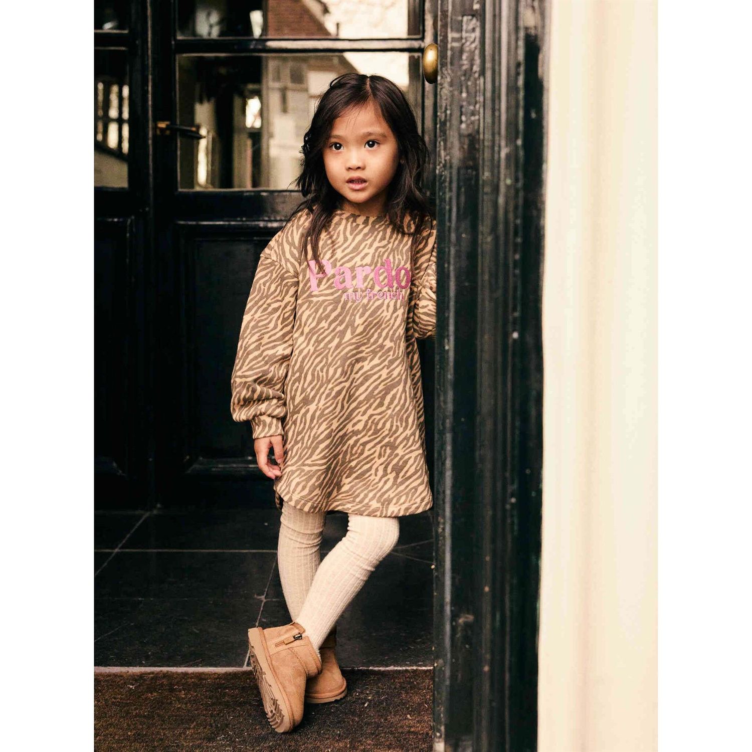 Daily7 - 930535 Sweat Dress Animal - Ginger Root