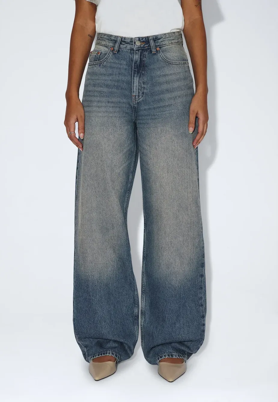 DR DENIM - Donna High Relaxed - Stream Mid Aged