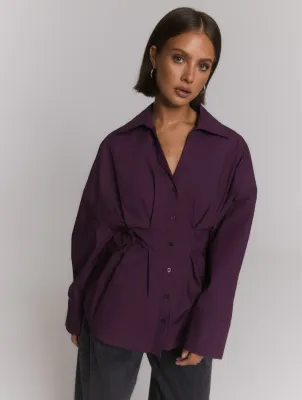 REFINED - Fitted Blouse GUUSJE - Plum