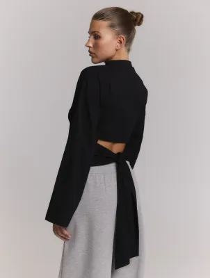 REFINED - Longsleeve Detail Black FEATHER - Black