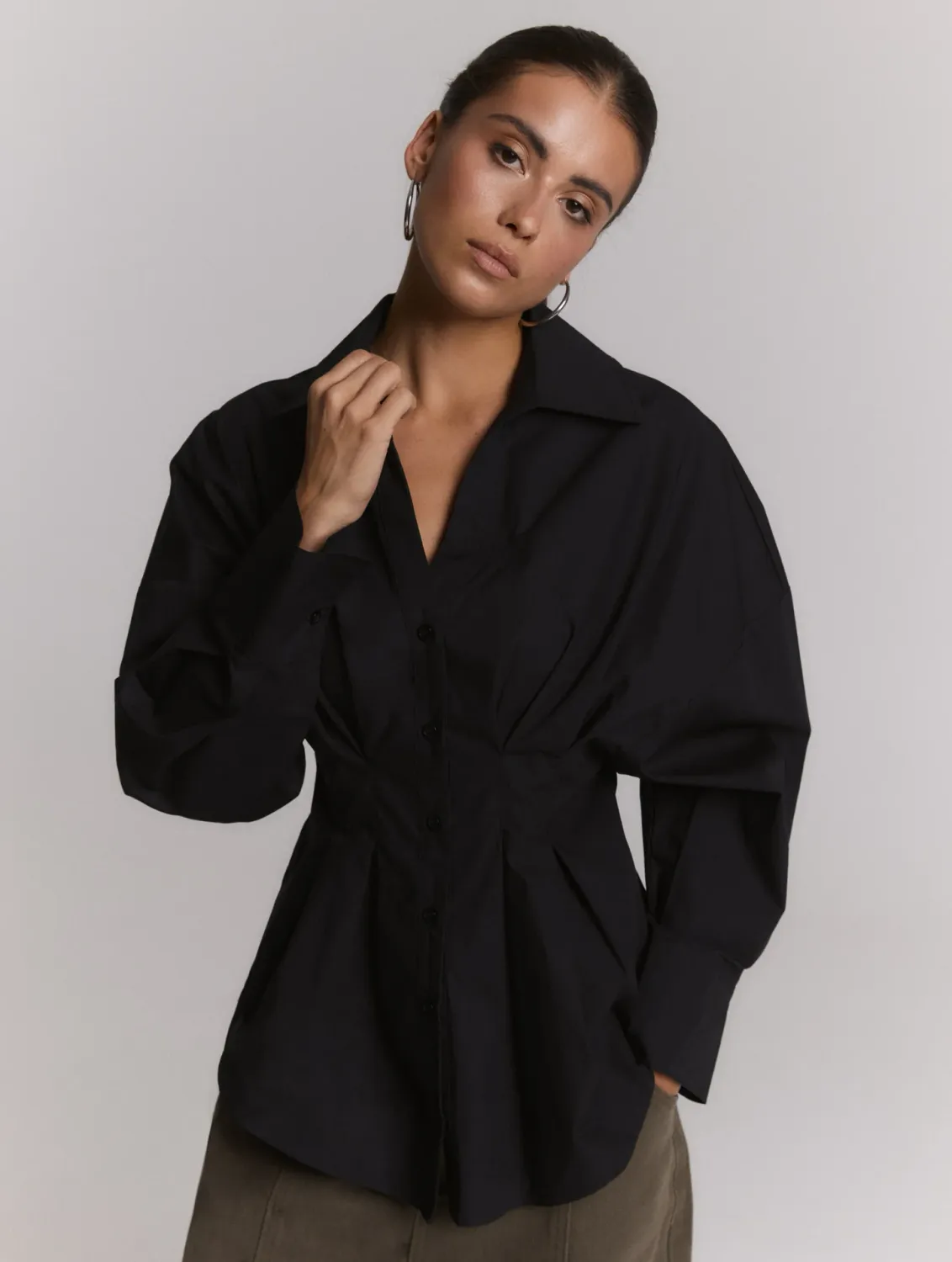REFINED - Fitted Blouse GUUSJE - Black