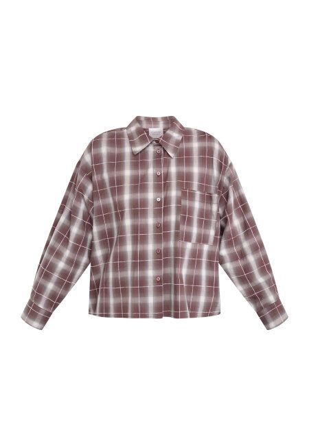 SISTERS POINT - 20271 Irine Shirt - Berry Check