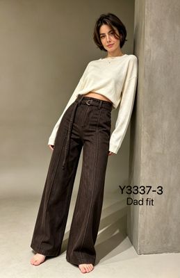 LUFF - Wide Leg Design Jeans - Brown