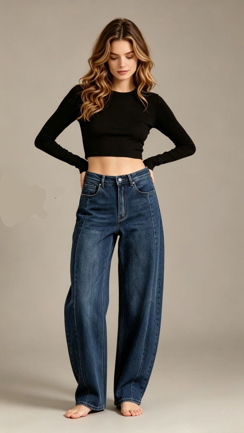 LUFF - Barrel Jeans - Mid Blue