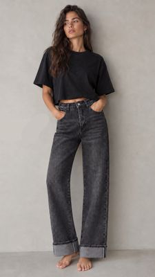 LUFF - Wide Leg Jeans - Grey Wash