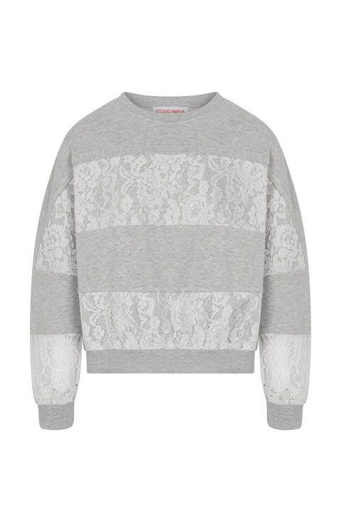 STUDIO AMAYA - Lace Sweater - Grey