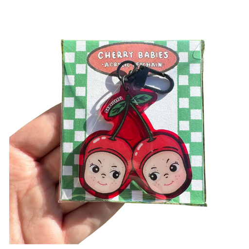 Cherry Baby Heads Keychain