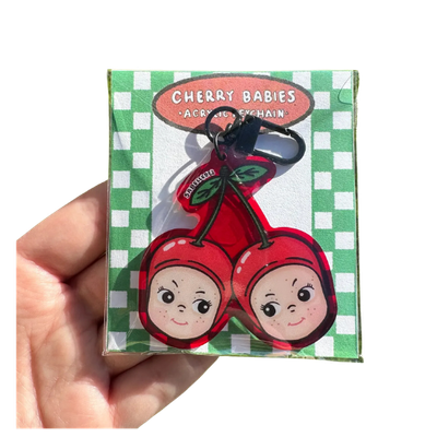 Cherry Baby Heads Keychain