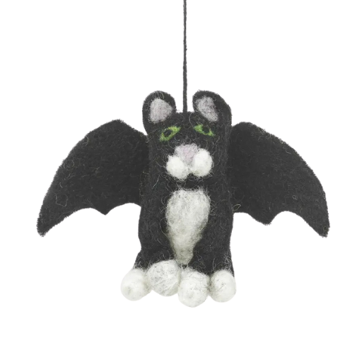 Handmade Felt Hanging Catty Bat