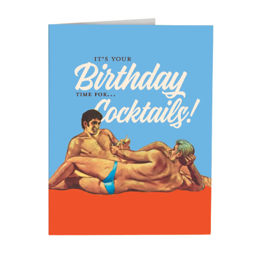 2 Guys Birthday Cocktails Card