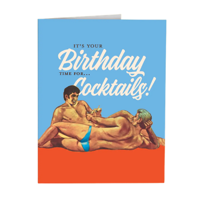2 Guys Birthday Cocktails Card
