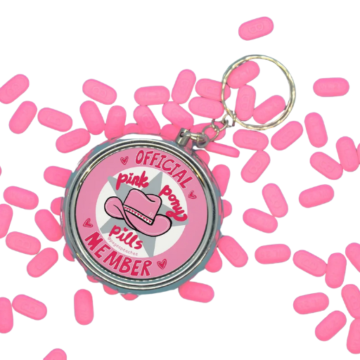 Pink Pony Pills Key Chain