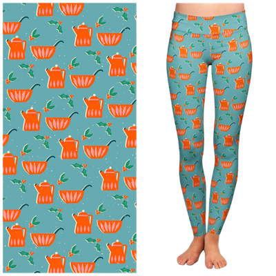 Teal Holiday Leggings