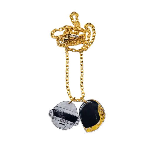 Original Hand Drawn Daft Punk Chain Necklace