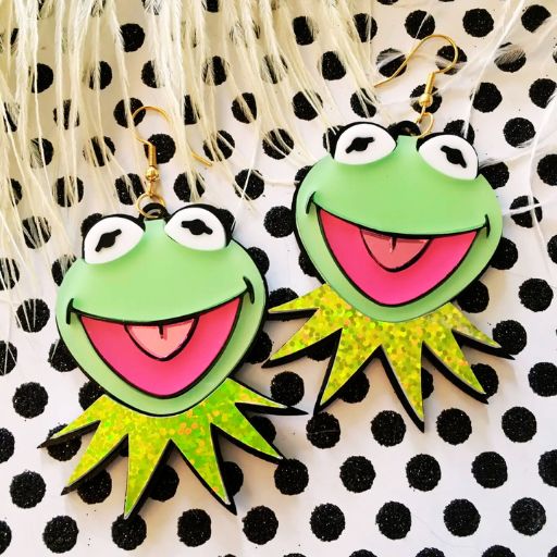 Large Kermit Earrings | Alanna's Stuff Large Kermit Earrings | Alanna's Stuff