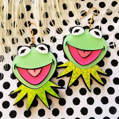 Large Kermit Earrings | Alanna's Stuff Large Kermit Earrings | Alanna's Stuff