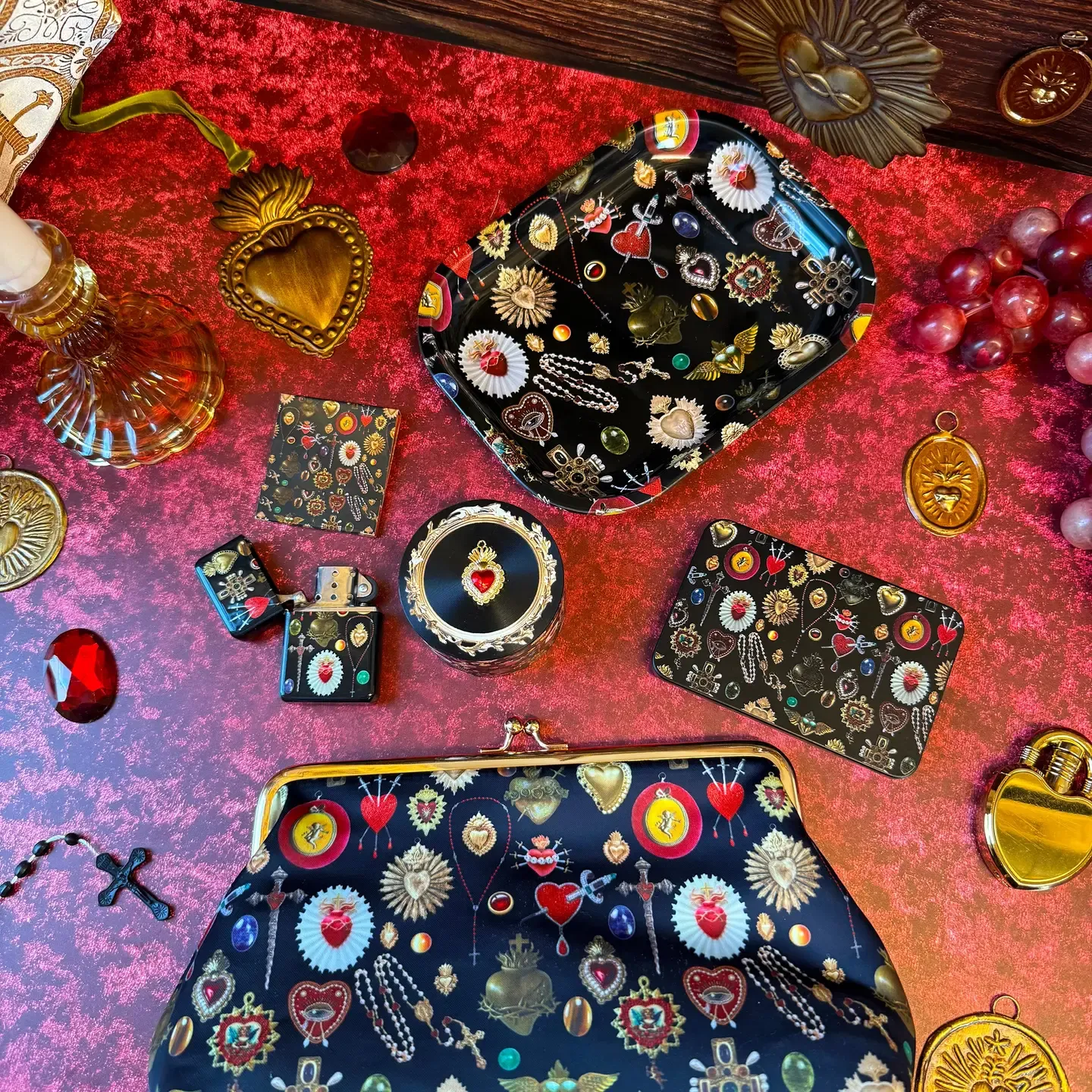 Sacred Heart Lighter, Trinket Tray, And Odor Free Clutch