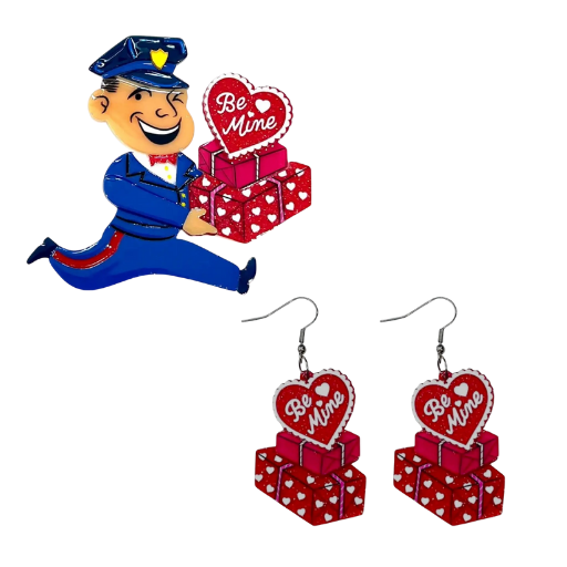 Happy Mail Brooch And Earrings Set Happy Mail Brooch And Earrings Set