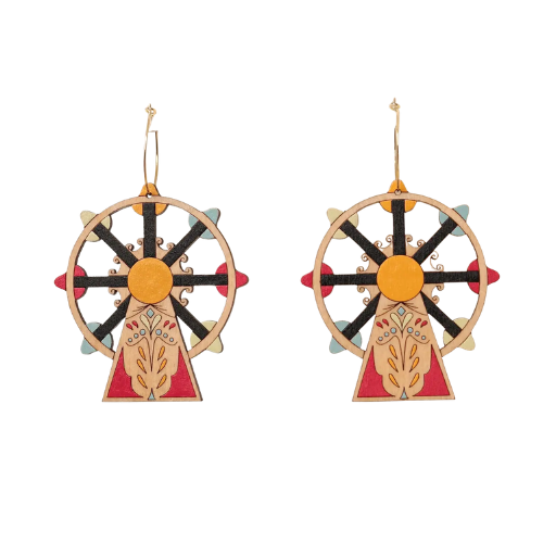 Handmade Ferris Wheel Dangle Earrings Handmade Ferris Wheel Dangle Earrings