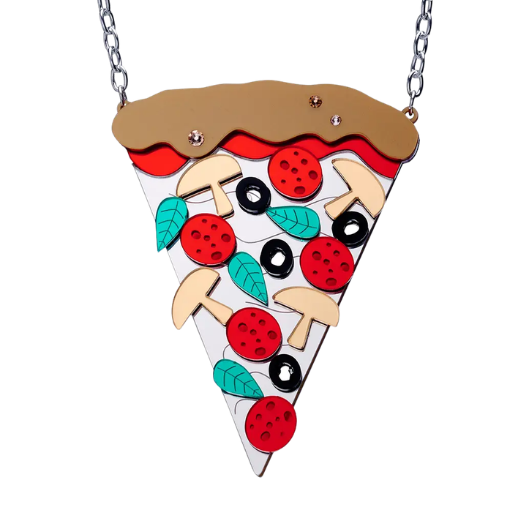 5 Inch Pizza Bling Necklace 5 Inch Pizza Bling Necklace