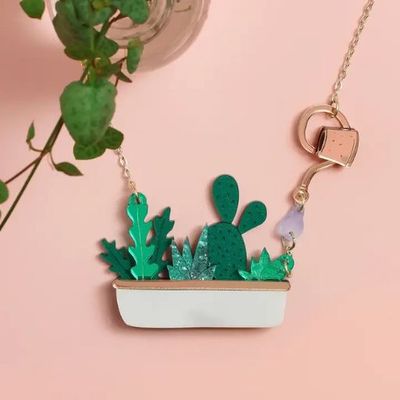 Whimsey Watering Plants Necklace
