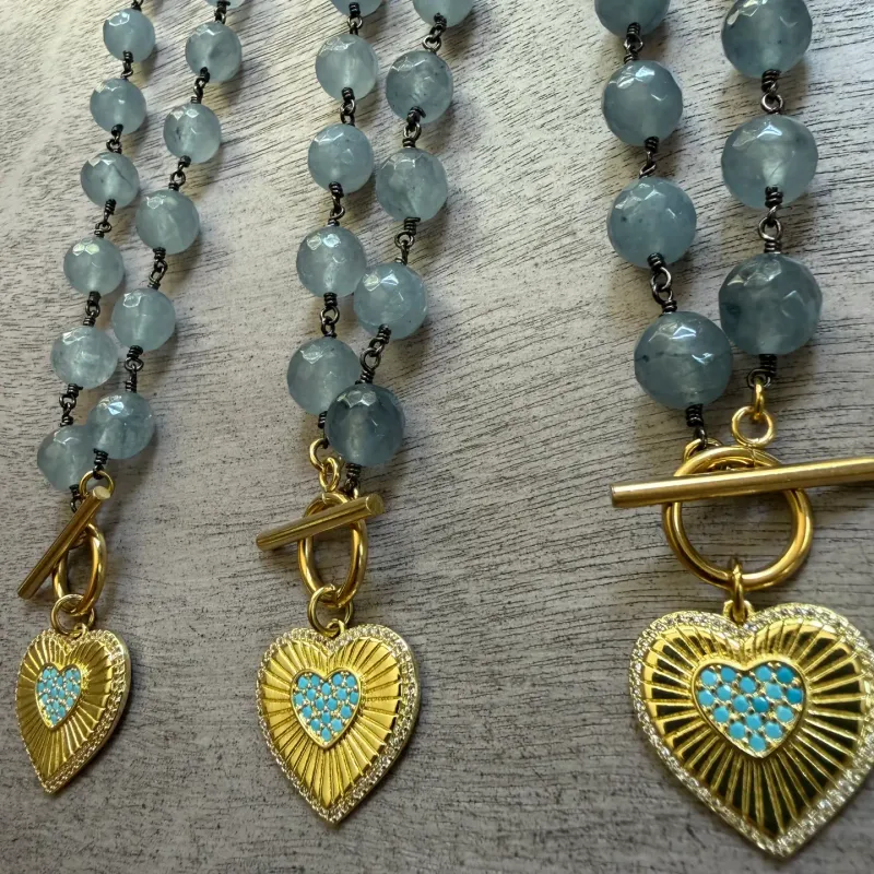 BLUE HEART NECKLACE