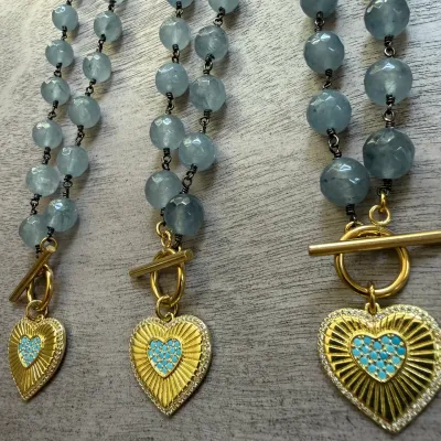 BLUE HEART NECKLACE BLUE HEART NECKLACE