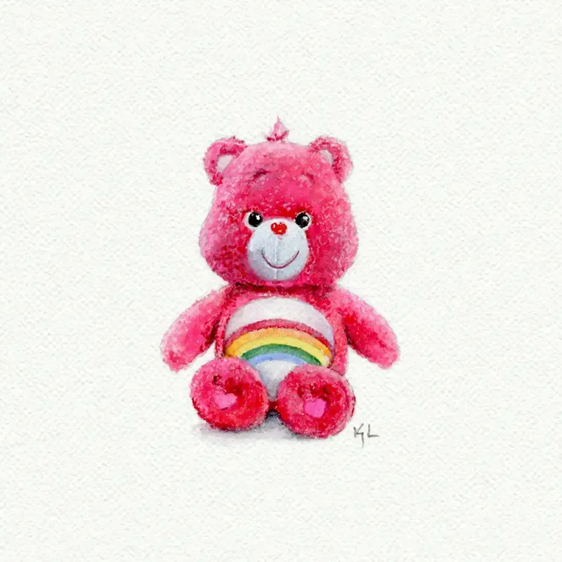 Karen Libecap Miniature Care Bear Water Color Art