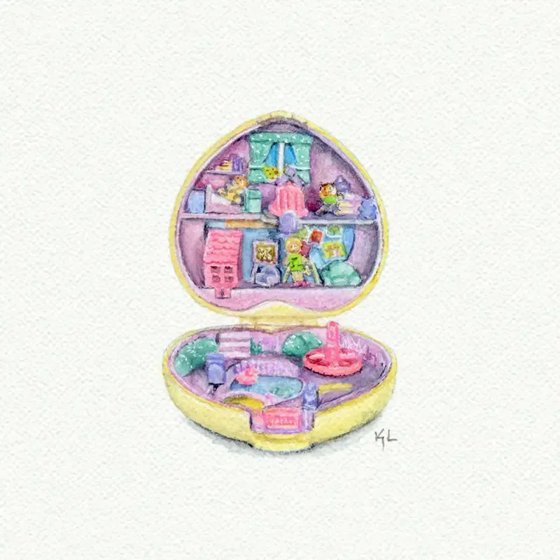 Karen Libecap Mini Polly Pocket Case Watercolor