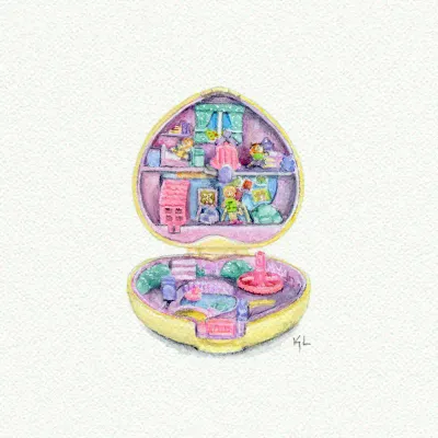 Karen Libecap Mini Polly Pocket Case Watercolor Karen Libecap Mini Polly Pocket Case Watercolor