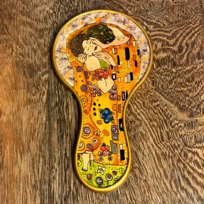 KLIMT'S KISS GLASS HAND MIRROR KLIMT'S KISS GLASS HAND MIRROR