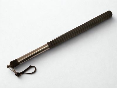 Pangolin Wooden BDSM Baton - Stainless Steel Handle