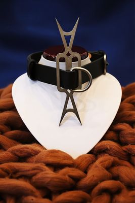 Heretic&#39;s Fork with Leather Collar Set - Stainless Steel BDSM Restraint