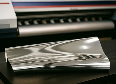 Graphictac  Mirror Silver Chrome Air-Release Printable Vinyl 54in x 150ft