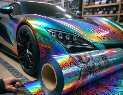 Graphictac 4mil Rainbow Holographic Stretchable Printing Vinyl 54"x100ft