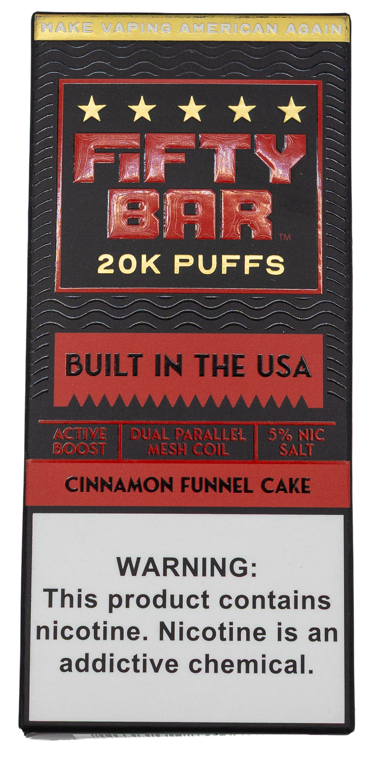 Fifty Bar Cinnamon Funnel Cake 20k puff Fifty Bar Cinnamon Funnel Cake 20k puff