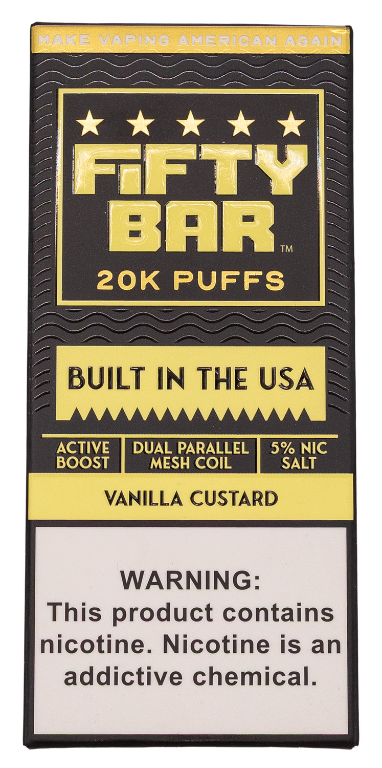 Fifty Bar 20k Vanilla Custard Fifty Bar 20k Vanilla Custard
