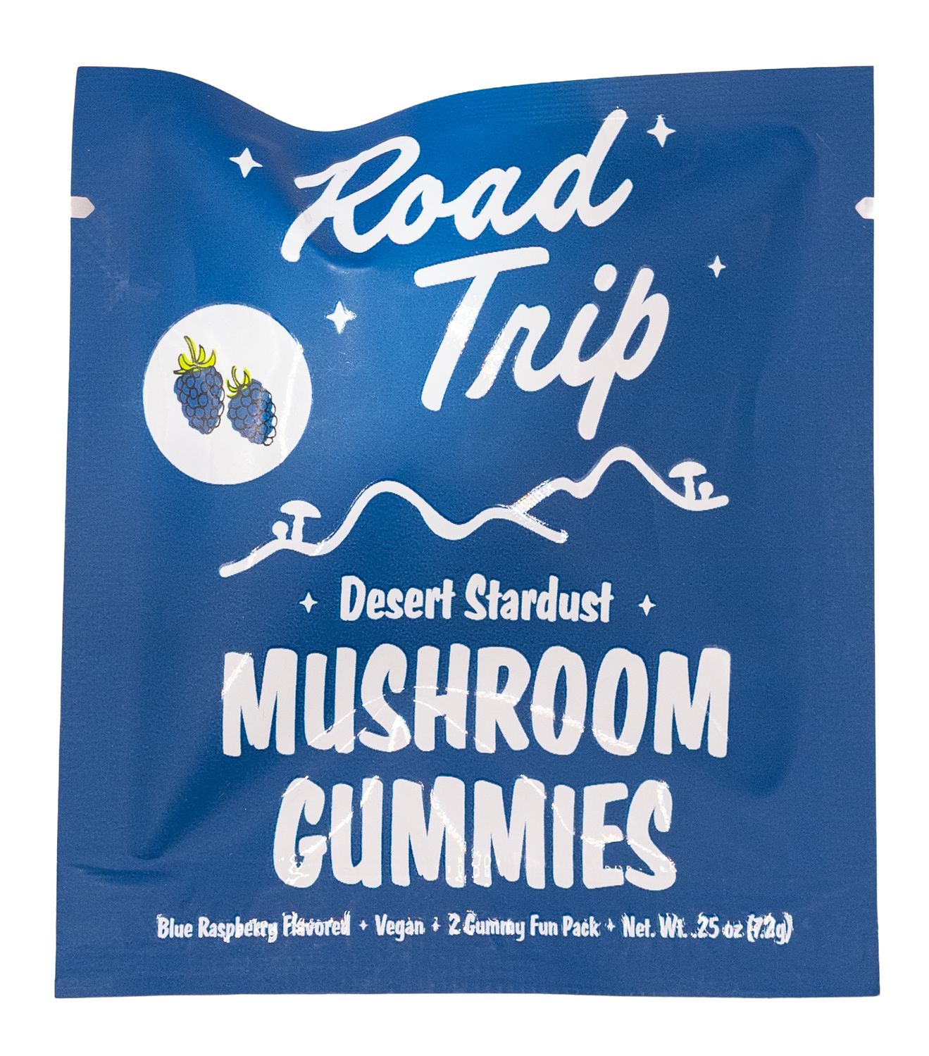 Road trip 2pc mushroom gummies blue raspberry