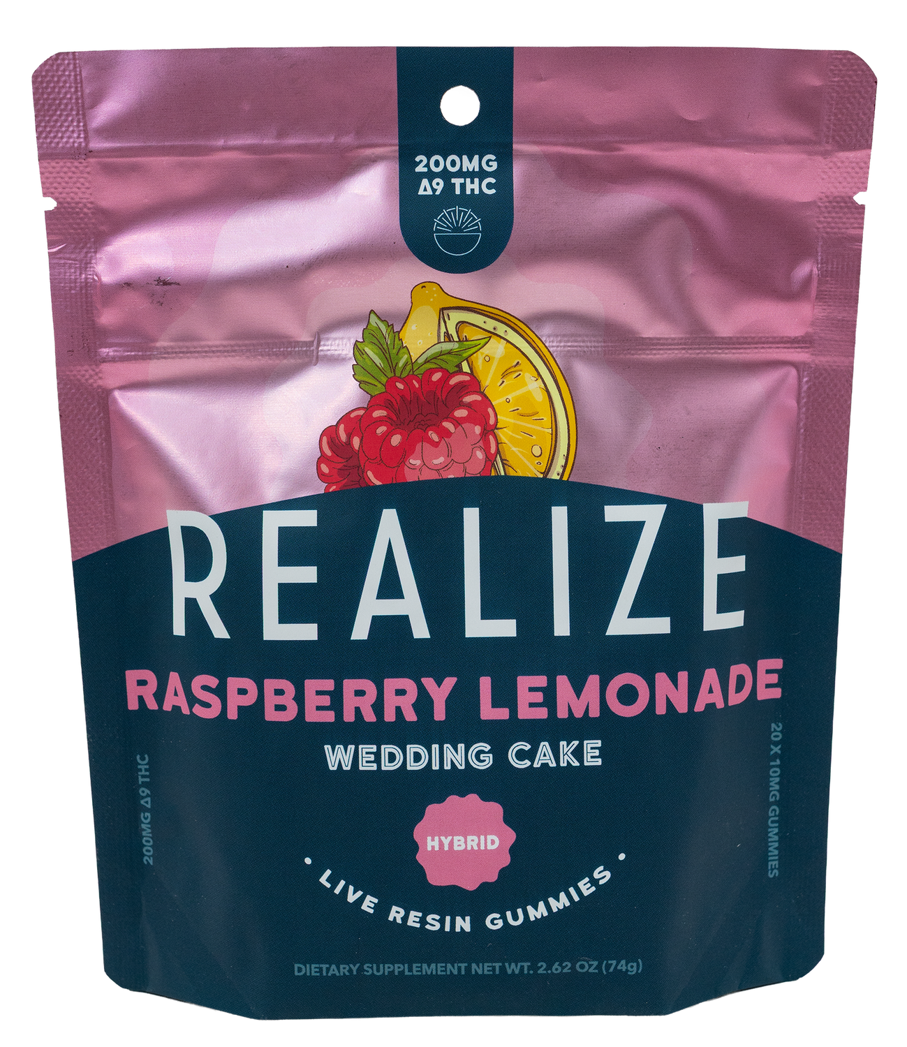 Realize LR Gummies Wedding Cake Raspberry Lemonade 200mg Live resin