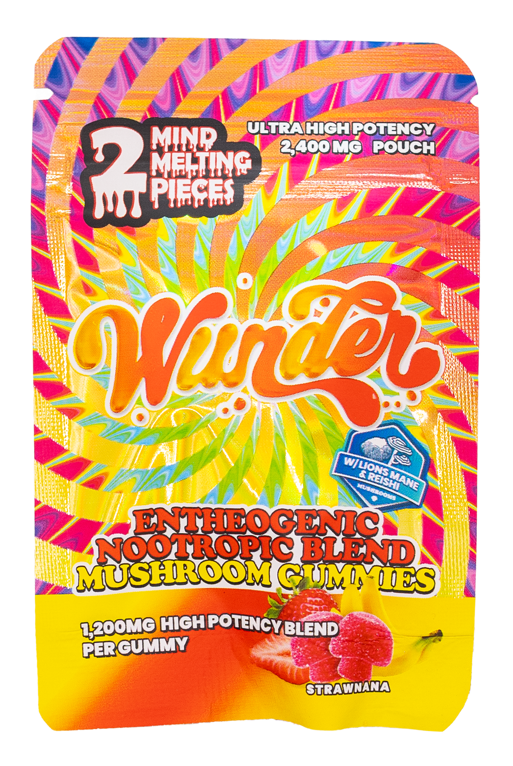 Wunder Mush Gummies 2400mg strawnana