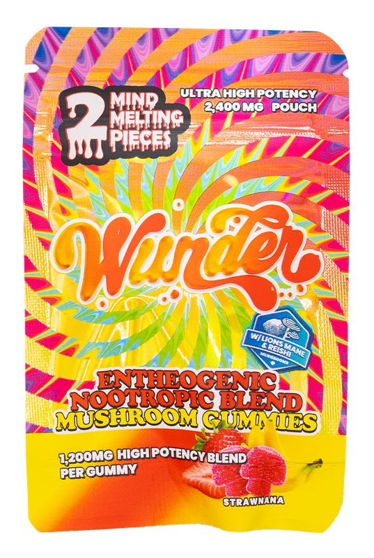 Wunder Mush Gummies 2400mg strawnana