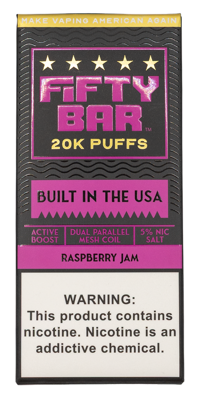 Fifty Bar Raspberry Jam 20k puffs