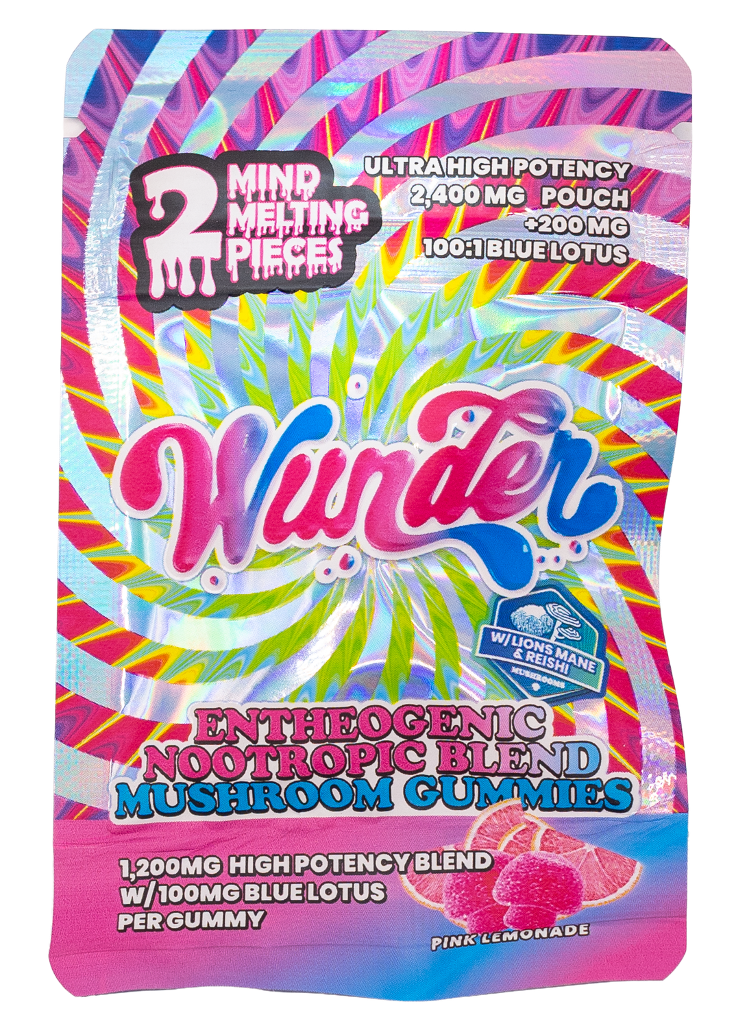 Wunder 2pc Pink lemonade mushroom gummies Wunder 2pc Pink lemonade mushroom gummies
