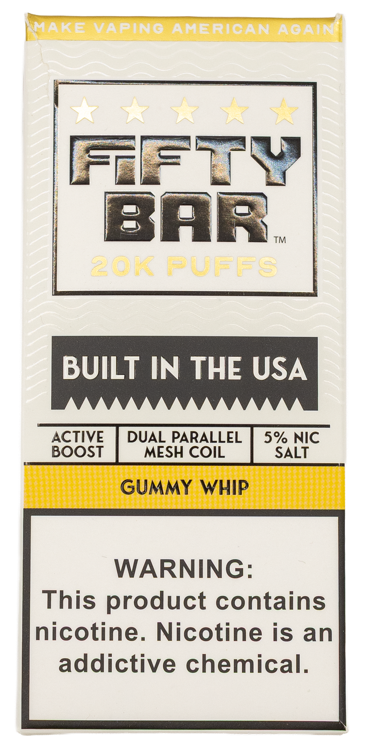 Fifty bar 20k puff Gummy whip Fifty bar 20k puff Gummy whip