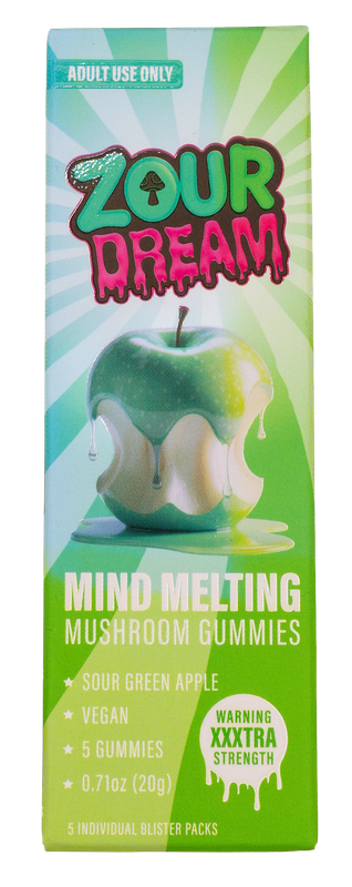 Zour Dream Mind Melting Gummies Sour Green apple 5 gummies