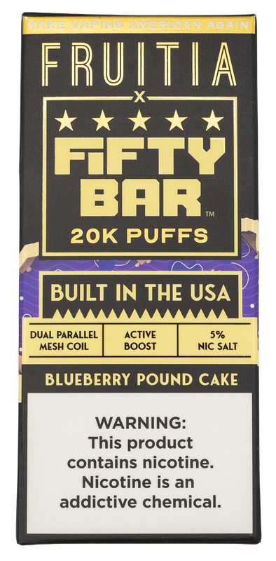 Fifty bar 20k puff Blueberry poundcake