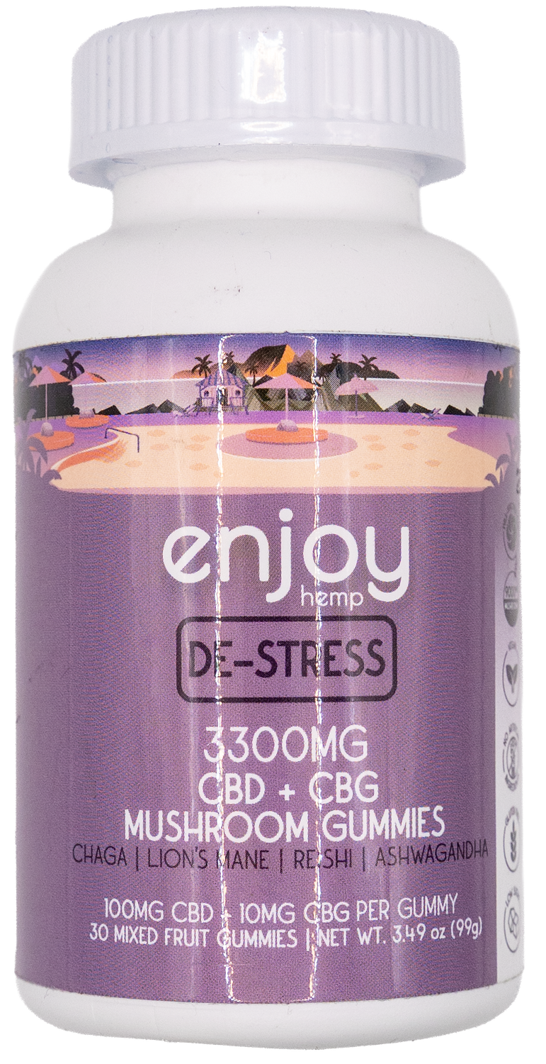 Enjoy Hemp Destress 3300mg CBD + CBG + Mushroom Gummies Enjoy Hemp Destress 3300mg CBD + CBG + Mushroom Gummies