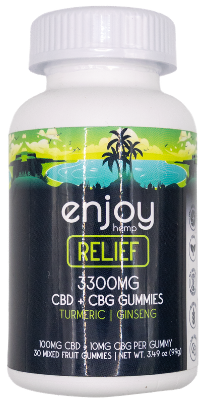 Enjoy Hemp Relief 3300 MG CBD + CBG Gummies