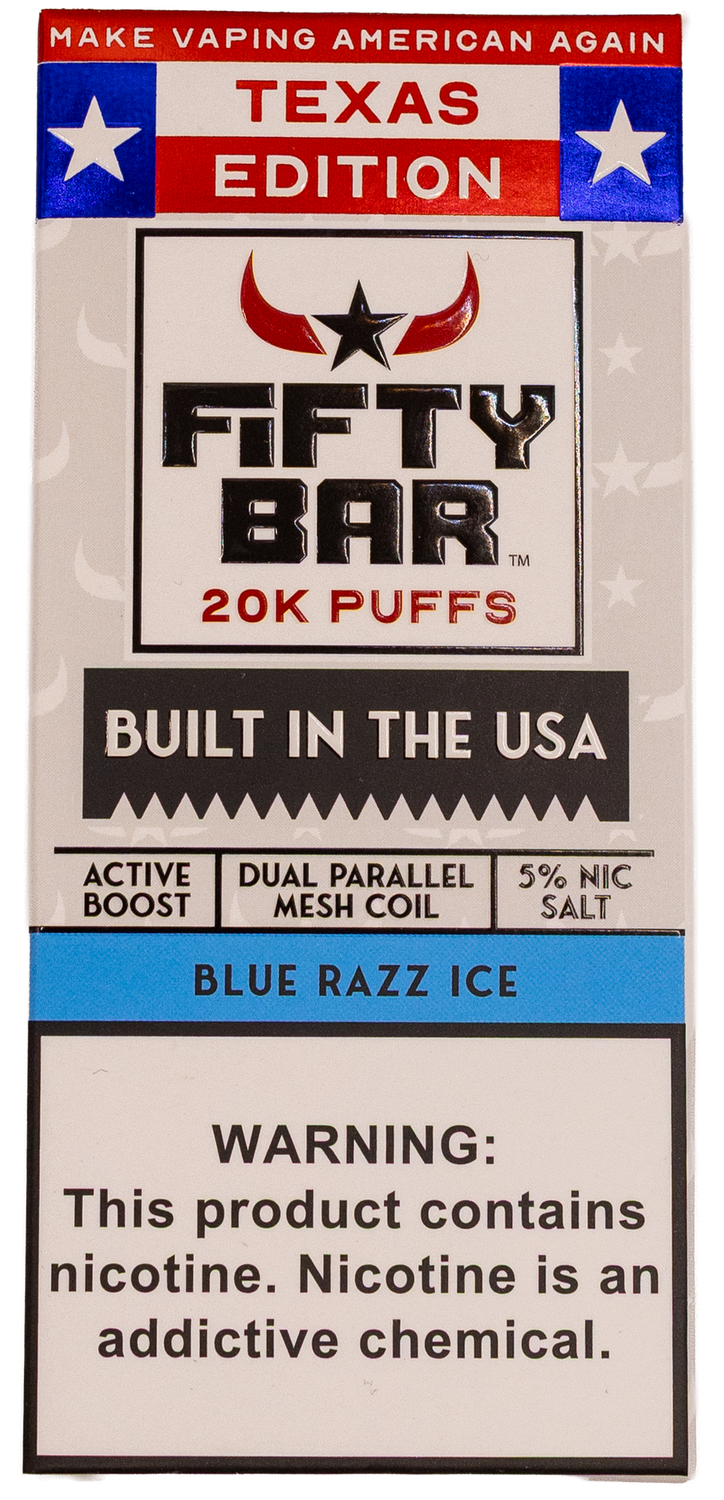 Fifty Bar Blue Razz Ice